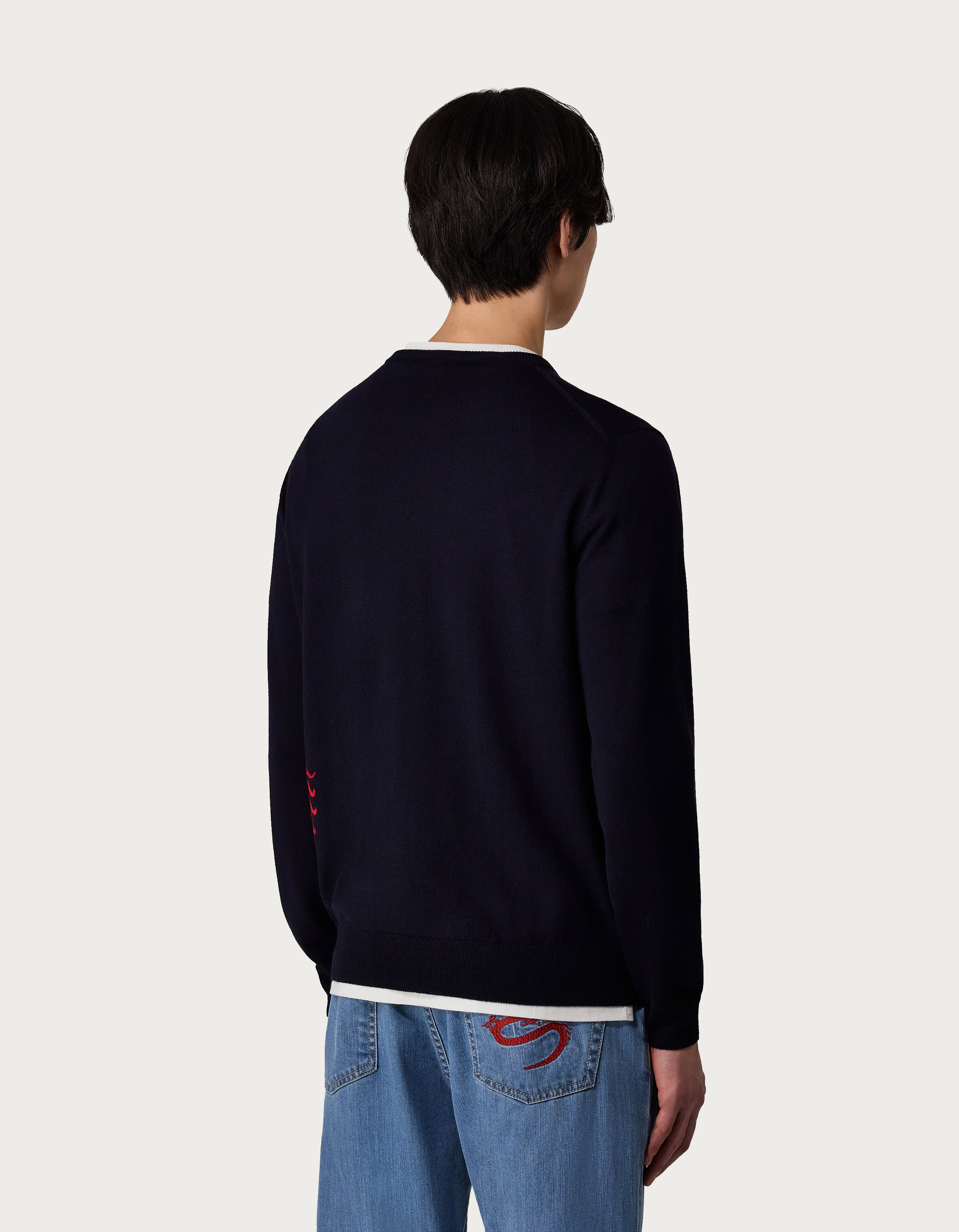 Round neck sweater in extra-fine merino wool - Canali US