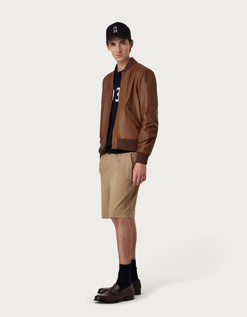 Canali suede bomber jacket - Brown