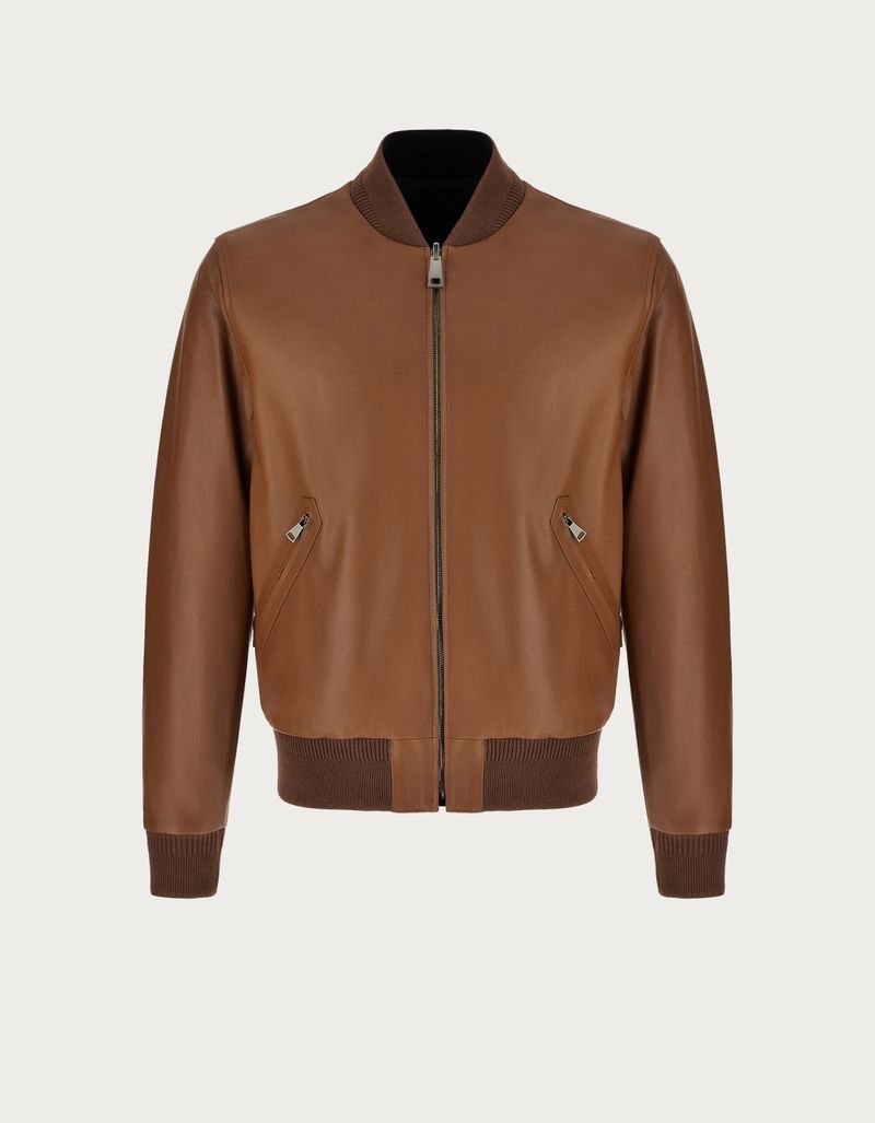 Reversible bomber jacket for men in nappa leather Canali US