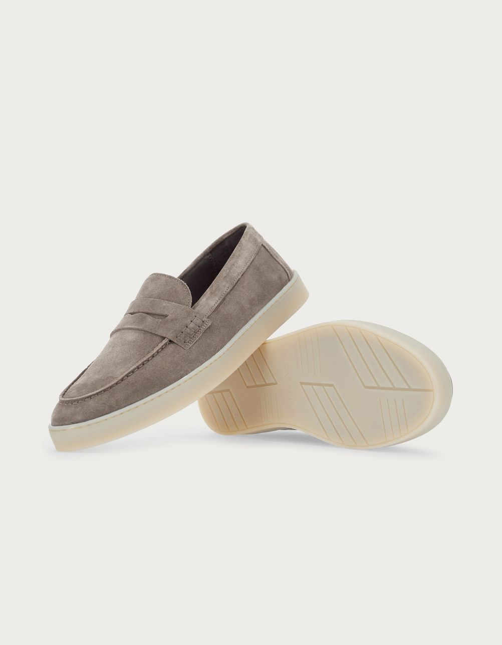 Sand suede loafers