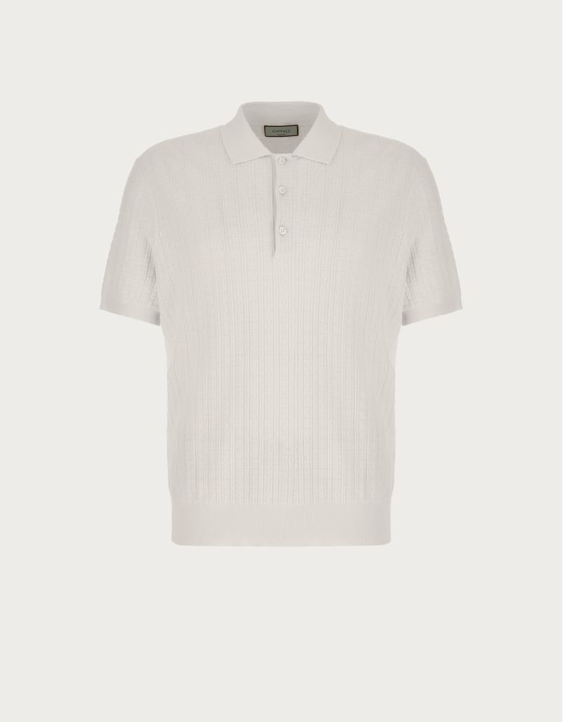 Off White structured polo shirt in garment-dyed cotton