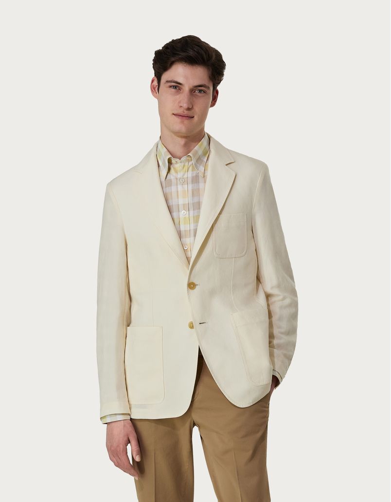 Casual jacket in white linen