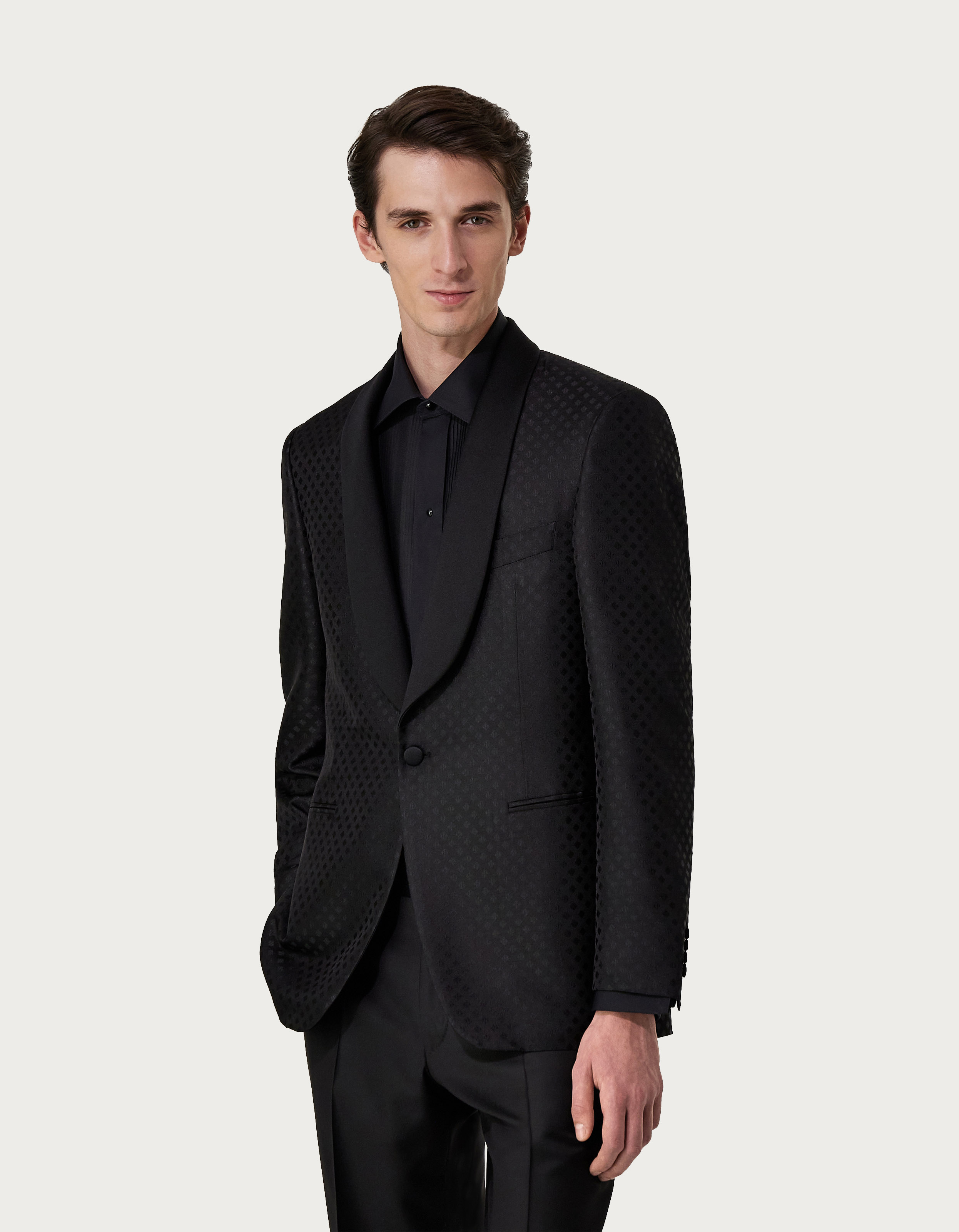 Black smoking jacket in silk - Canali US