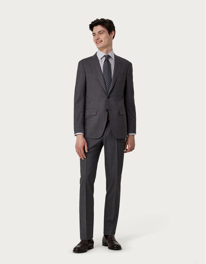 Grey Kei suit in Impeccabile Prince of Wales wool