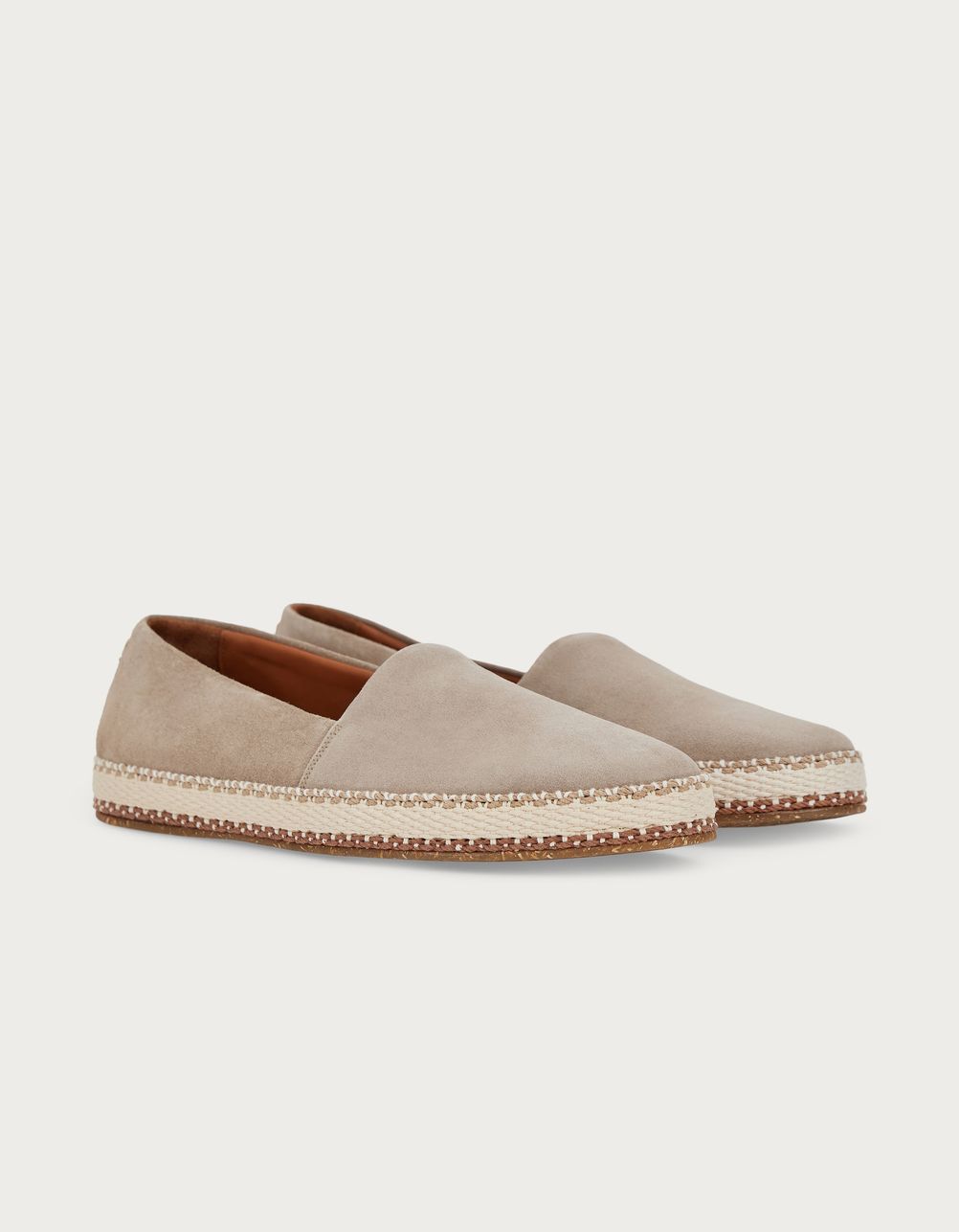 Slip-on with applied sand suede