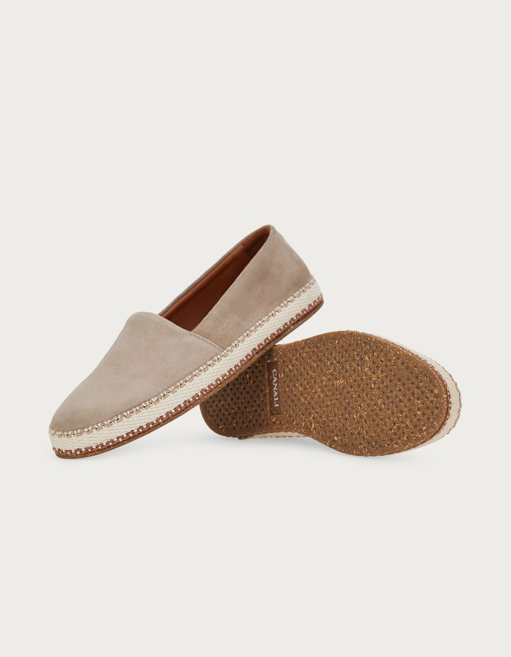 Slip-on with applied sand suede