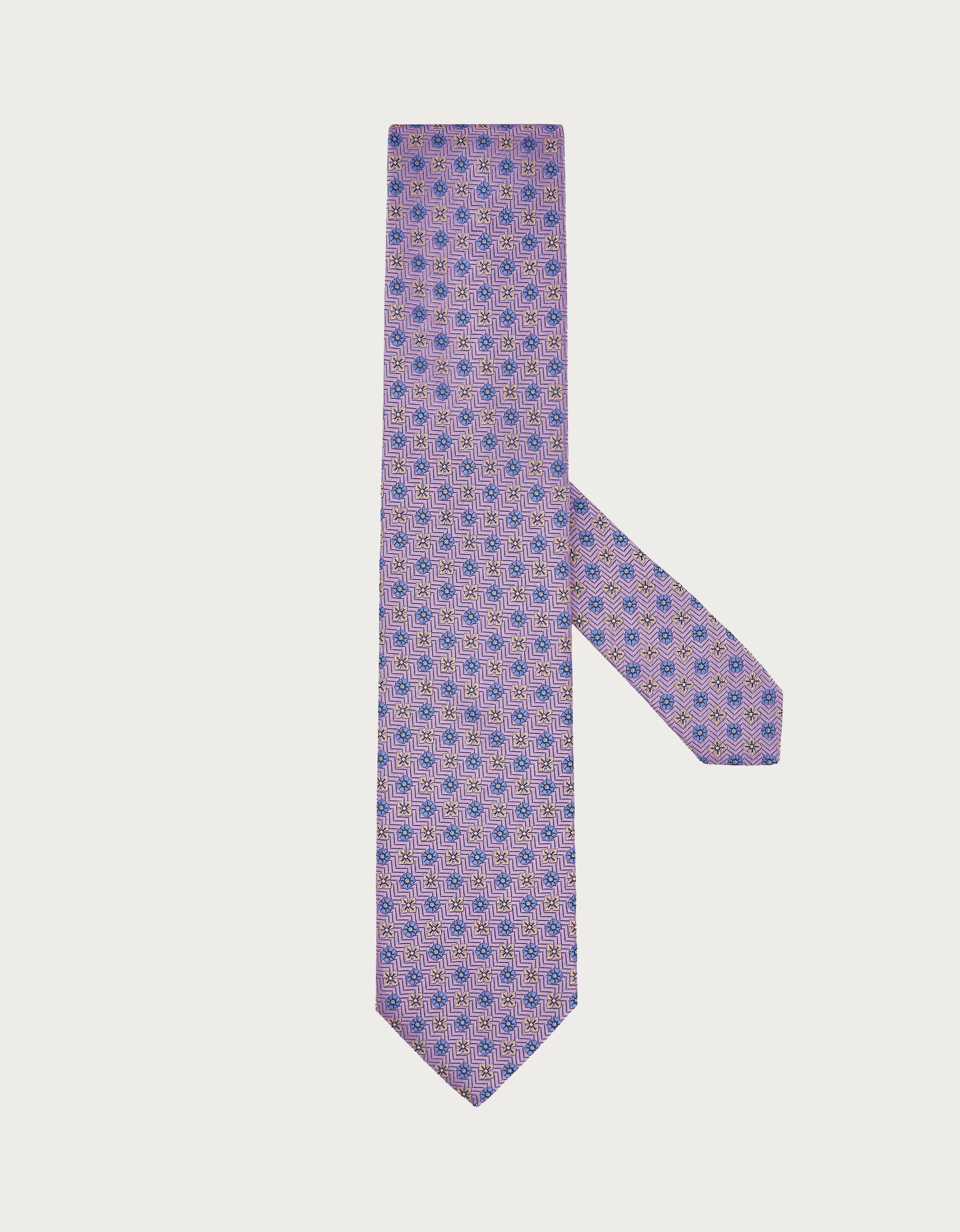 Purple patterned silk tie - Canali US