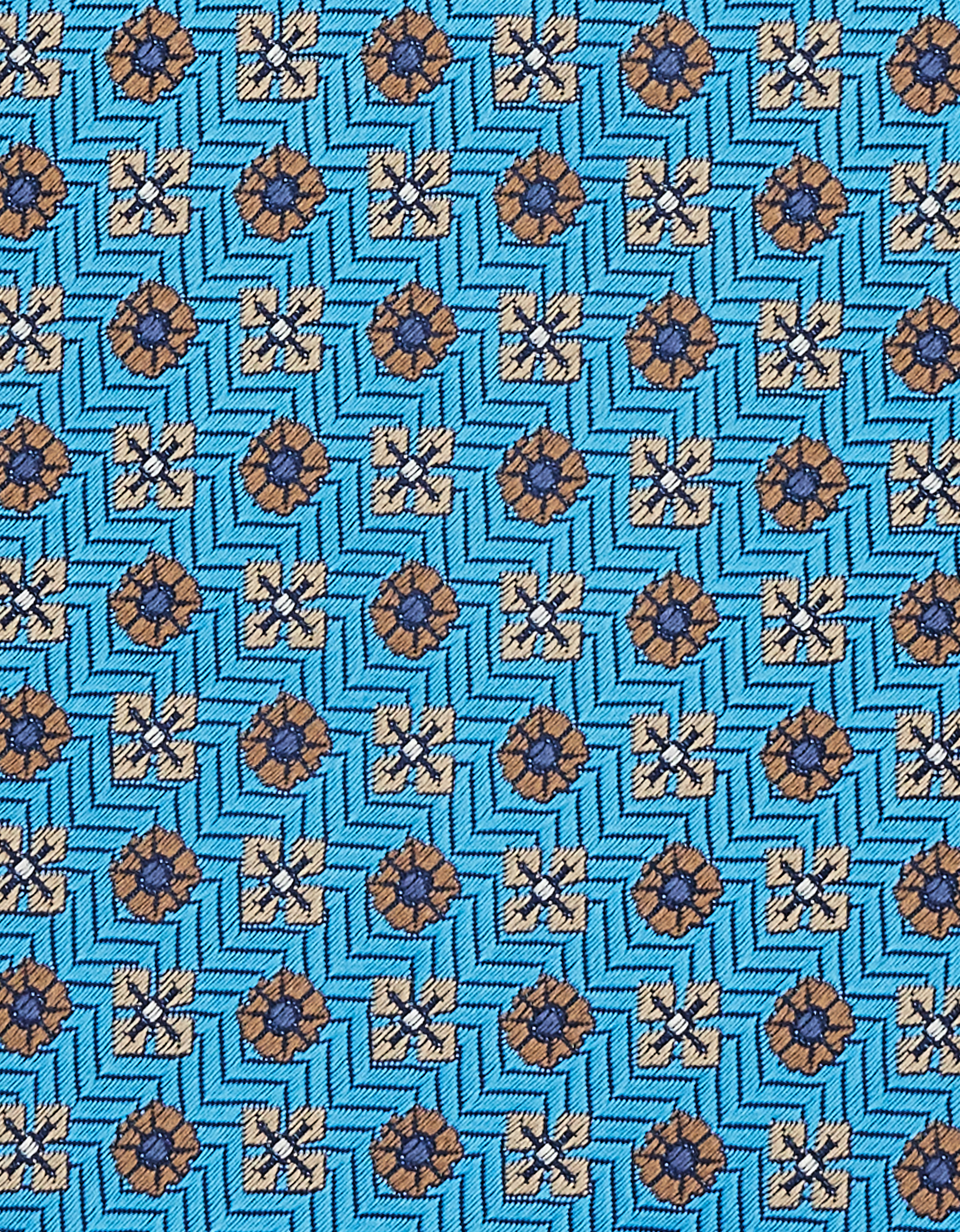 Light blue patterned silk tie - Canali US