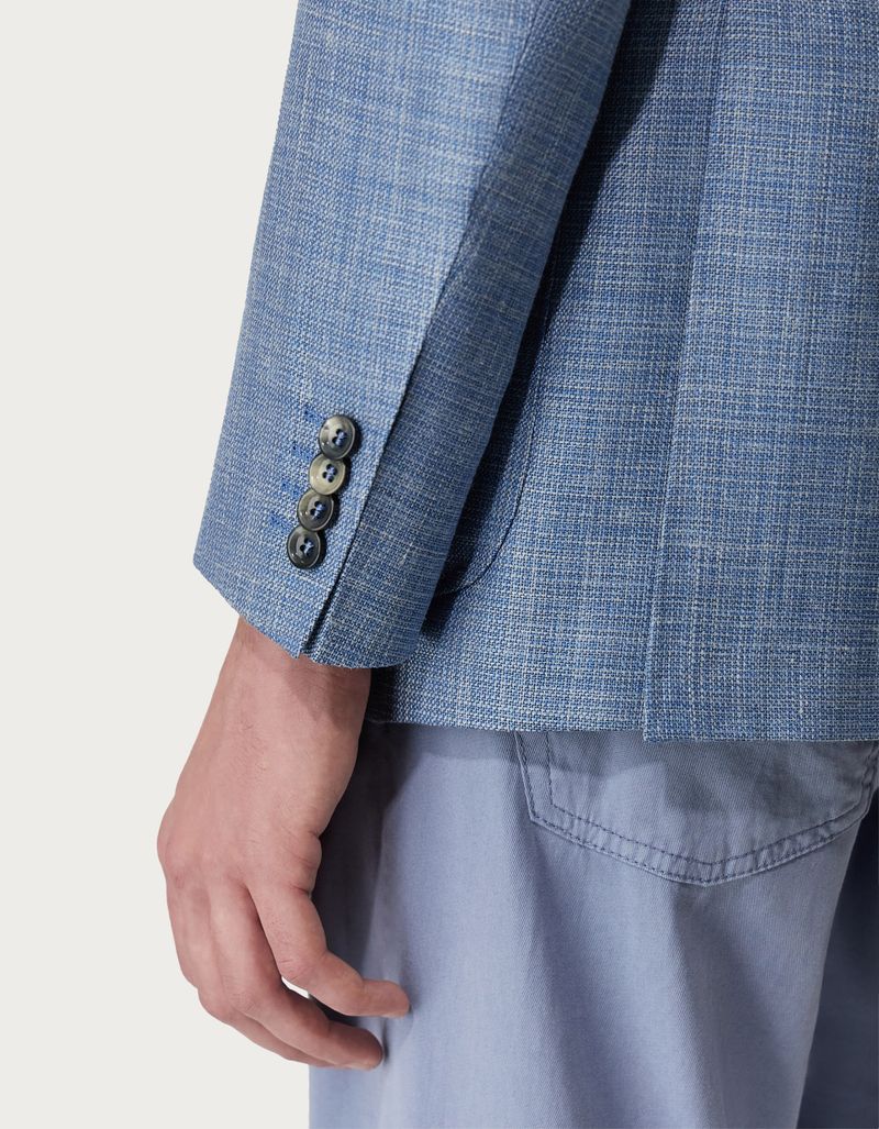 Light blue Kei blazer in wool, silk and linen