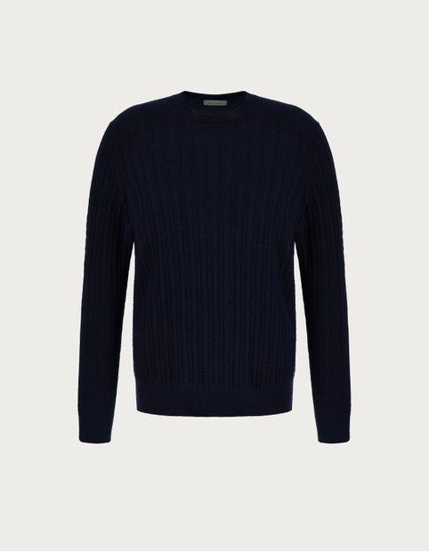 Mock turtleneck sweater in merino wool blend - Studio · Black, Navy Blue ·  Sweaters And Cardigans