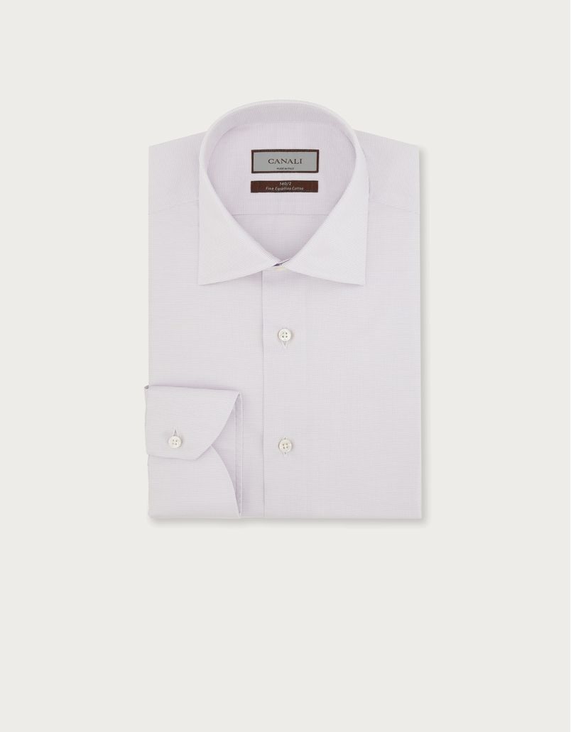 Regular fit shirt in lilac cotton - Exclusive