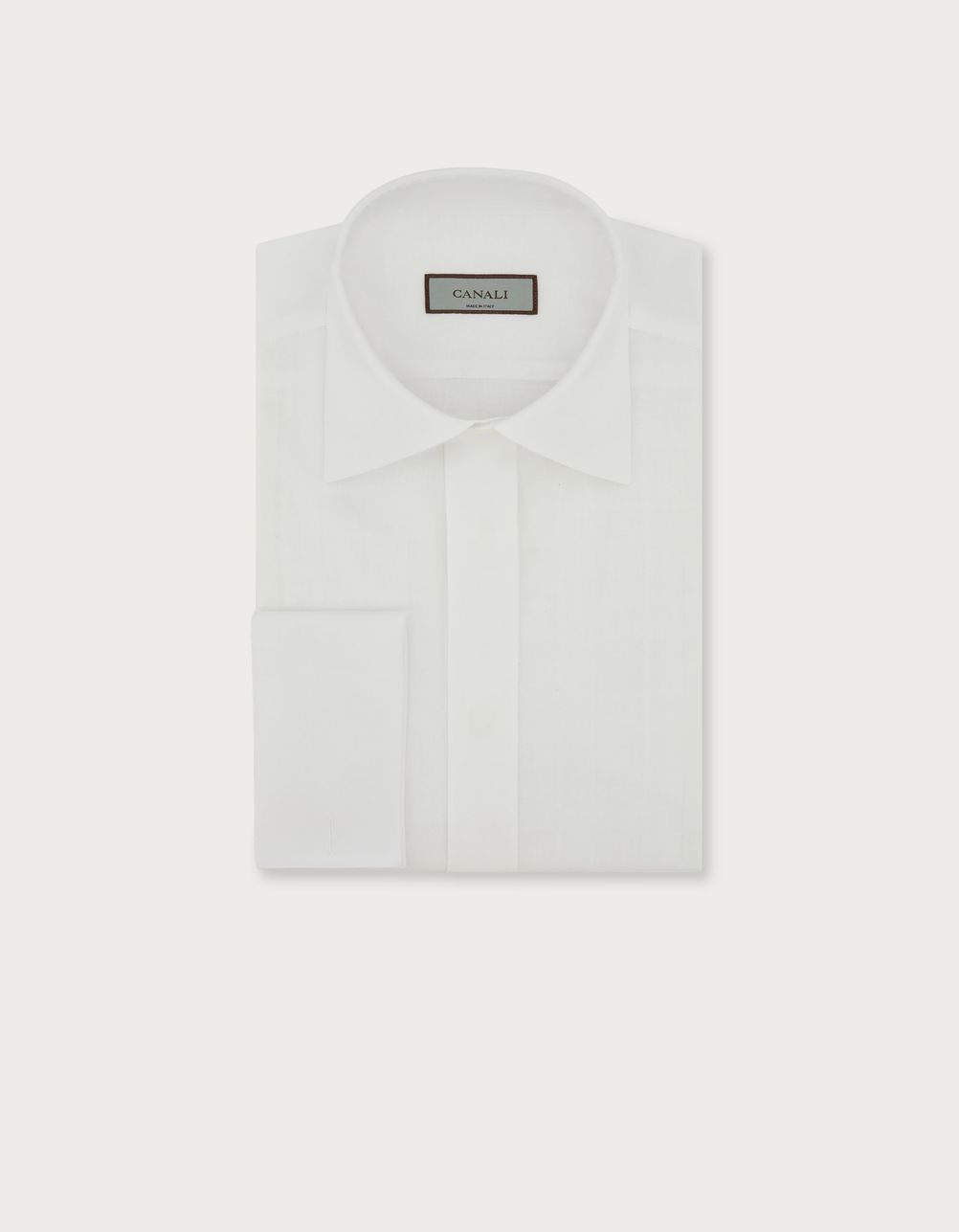 Regular fit formal shirt in white cotton