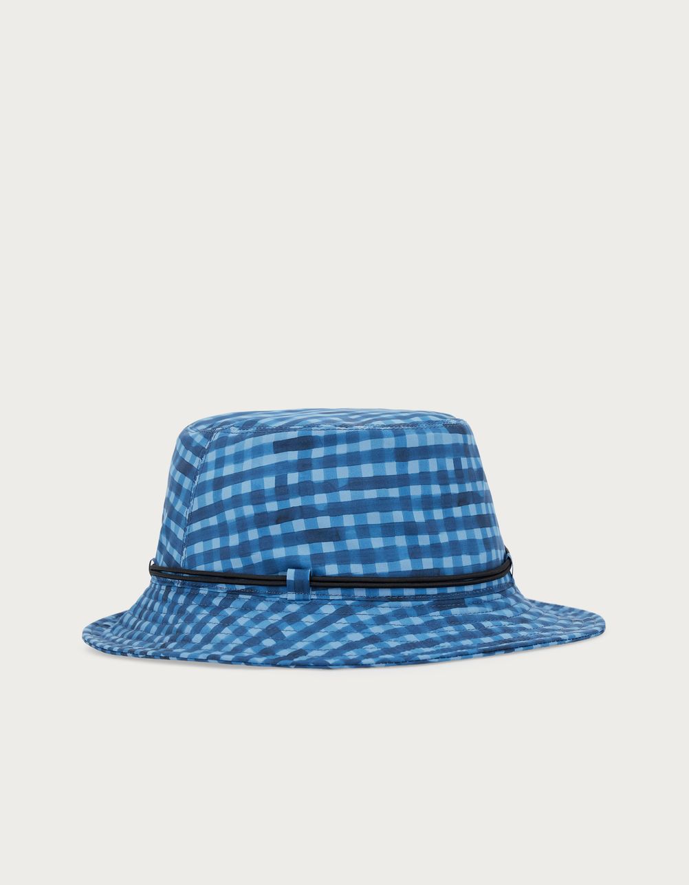 Blue nylon bucket hat
