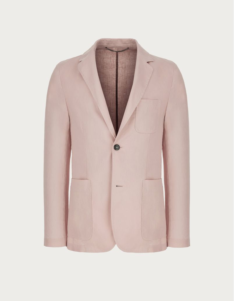 Casual jacket in pink linen