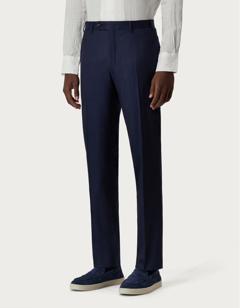 Pants in 150's wool and stretch silk - Exclusive