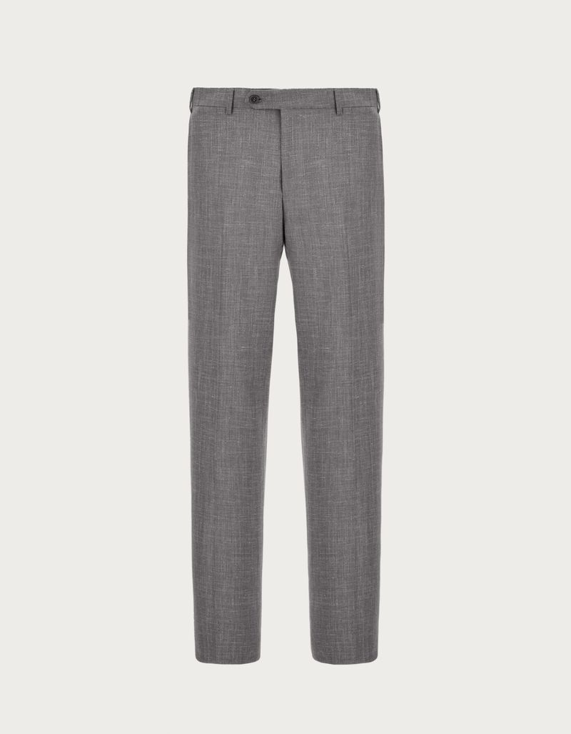 Grey travel pants in wool silk and linen - Canali US