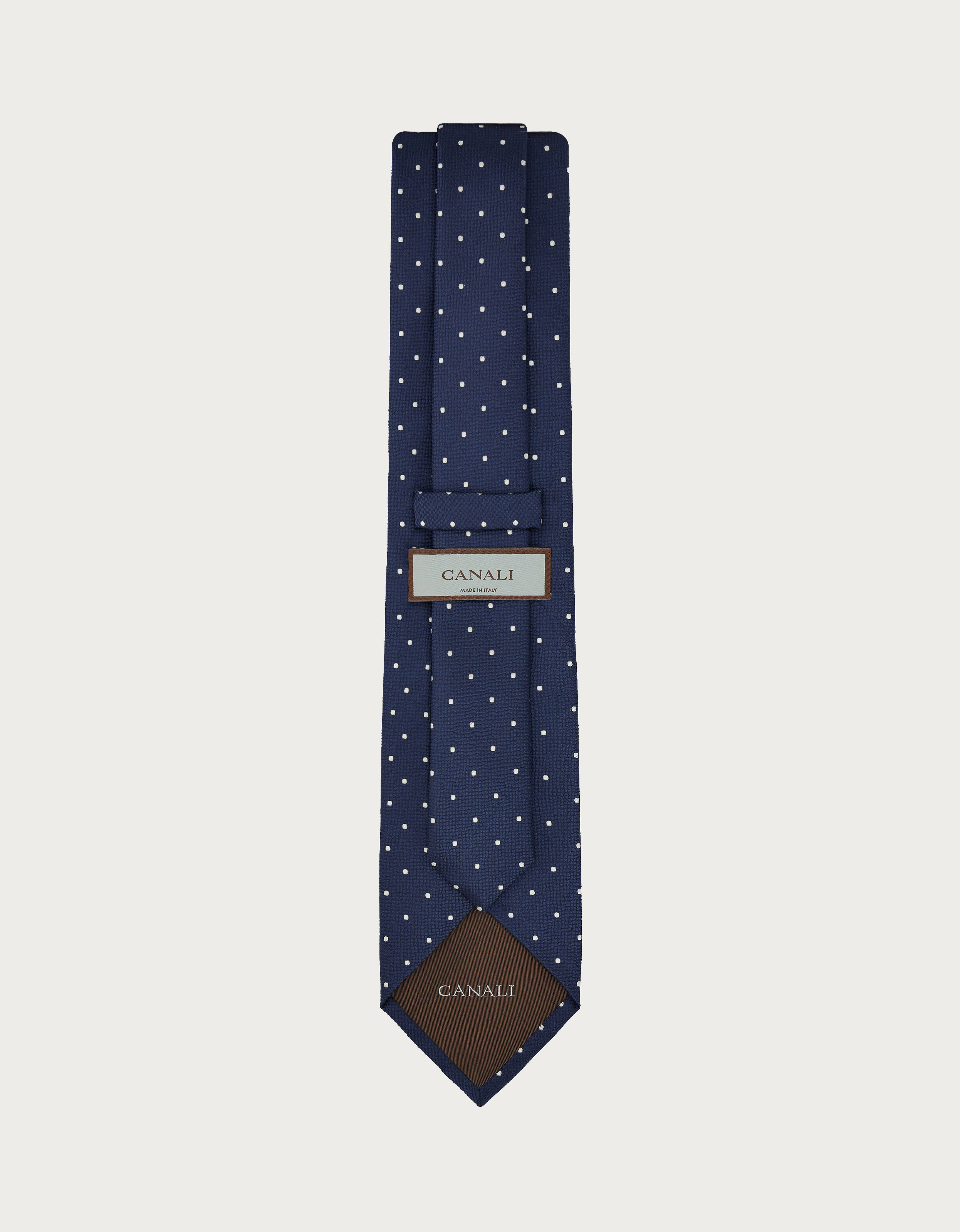 CANALI EXCLUSIVE COLLECTION SILK TIE WHITE BLUE SATIN shops GEOMETRIC POLKA DOTS 3.75