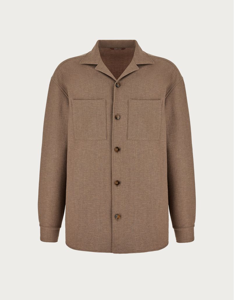 Sand overshirt in a technical fabric