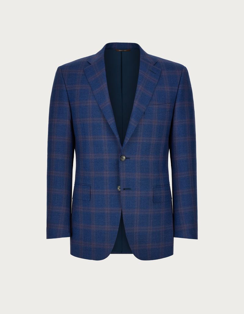 Blue blazer in Prince of Wales wool