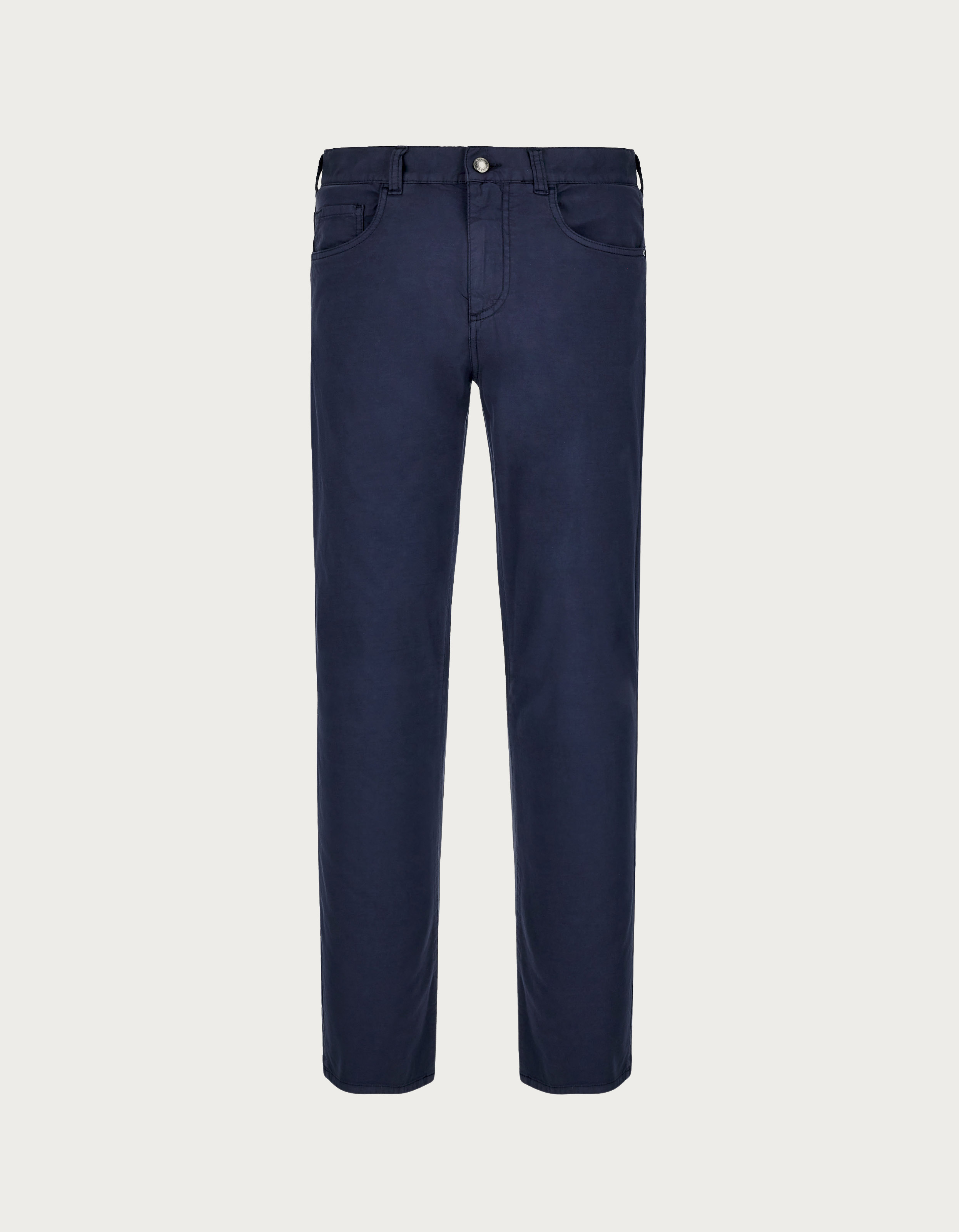 Five-pocket pants in marine blue cotton twill and silk - Canali US