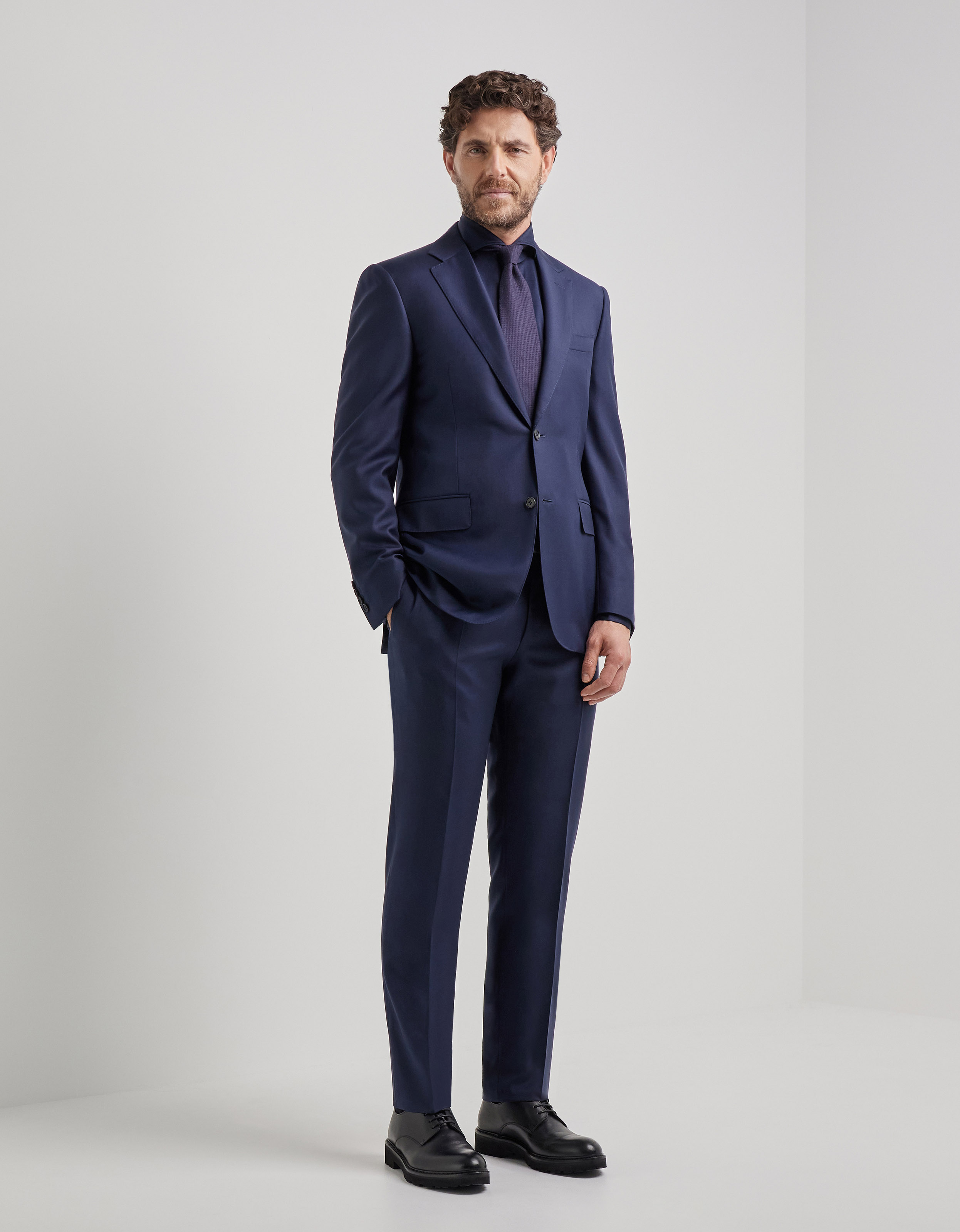 Suit in blue wool Canali US