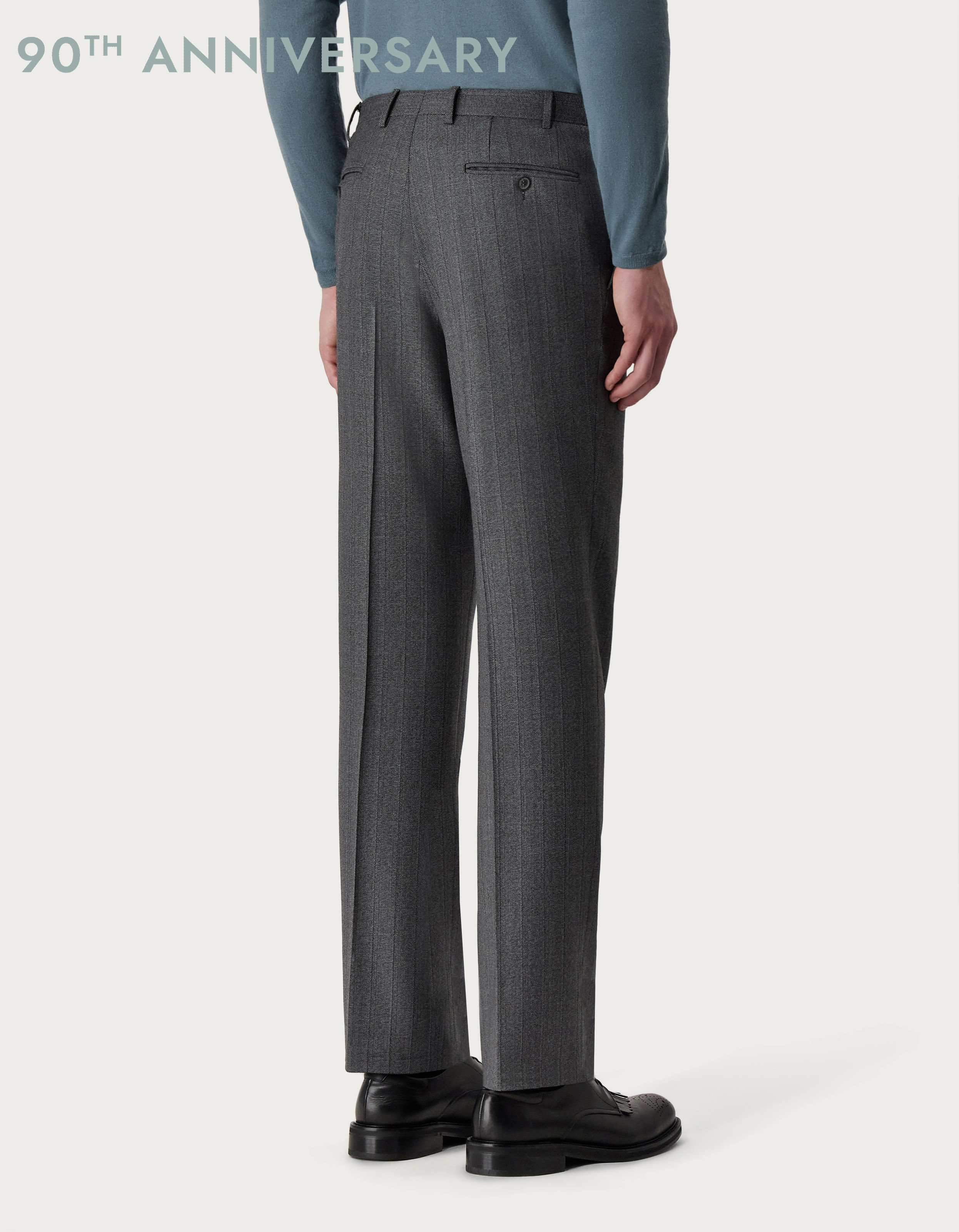Men's grey and black wool and cashmere pants - Canali US