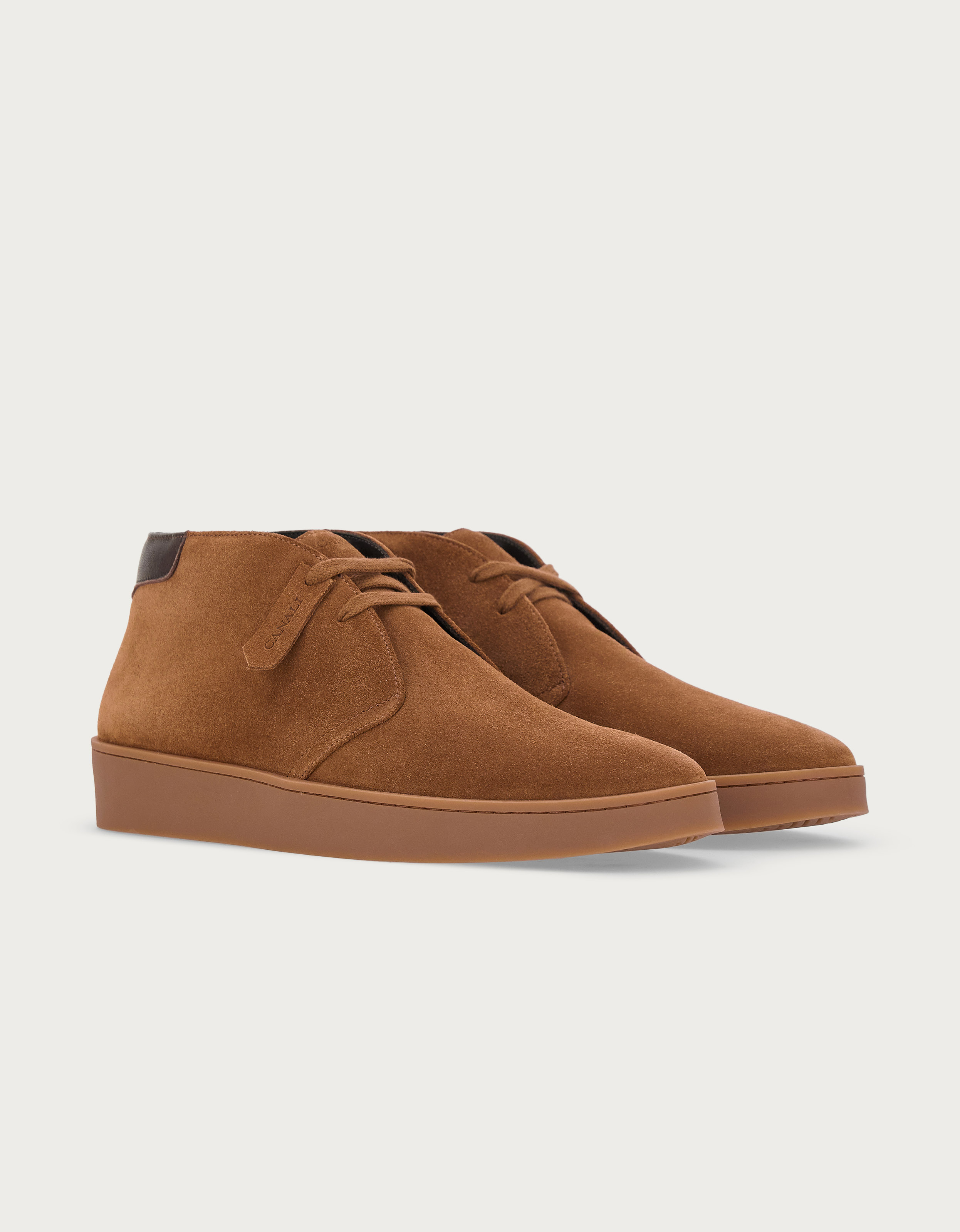 Desert boot in suede with cowhide - tobacco colour - Canali US