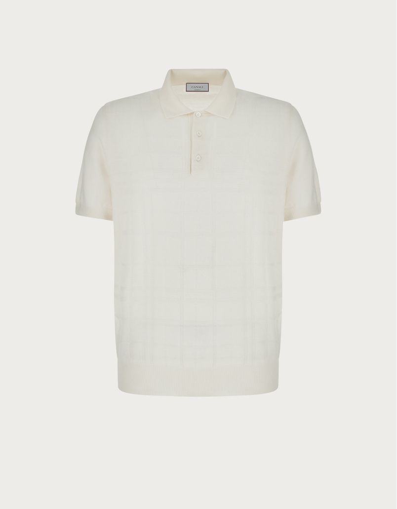 White wool polo shirt