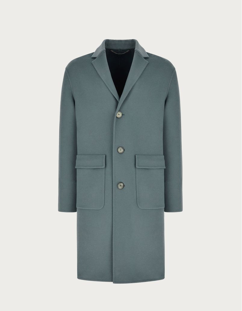 Sage Double coat in wool and cashmere