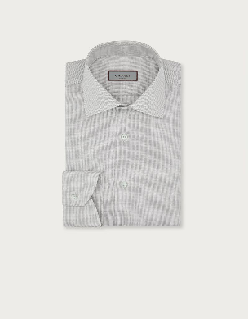 Regular fit shirt in grey cotton