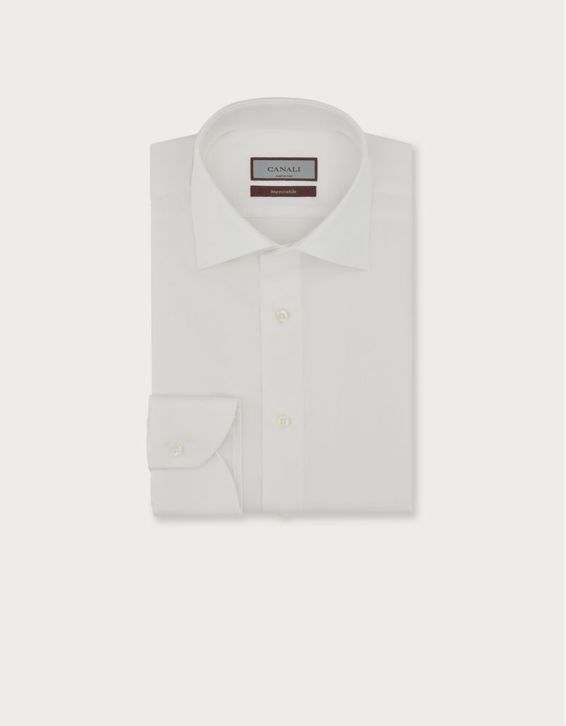 Regular-fit Impeccabile shirt in white cotton