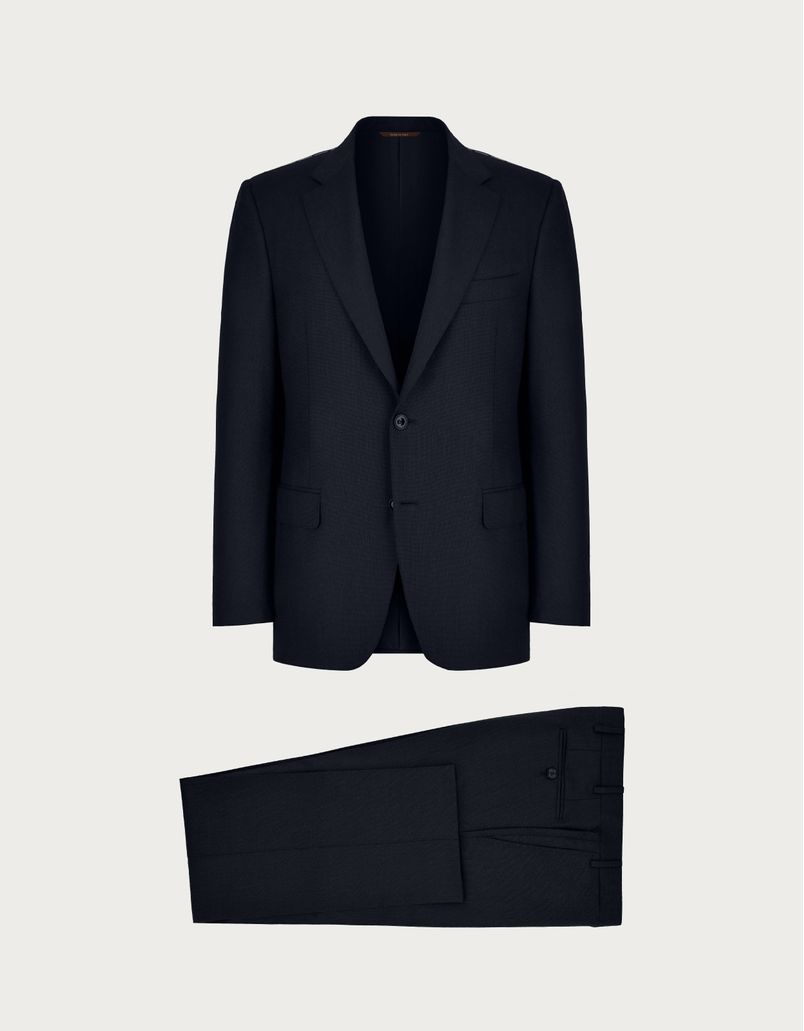 Navy blue Kei suit in cashmere