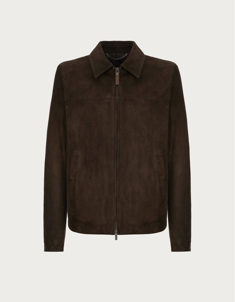 Jacket in ultra-soft brown suede