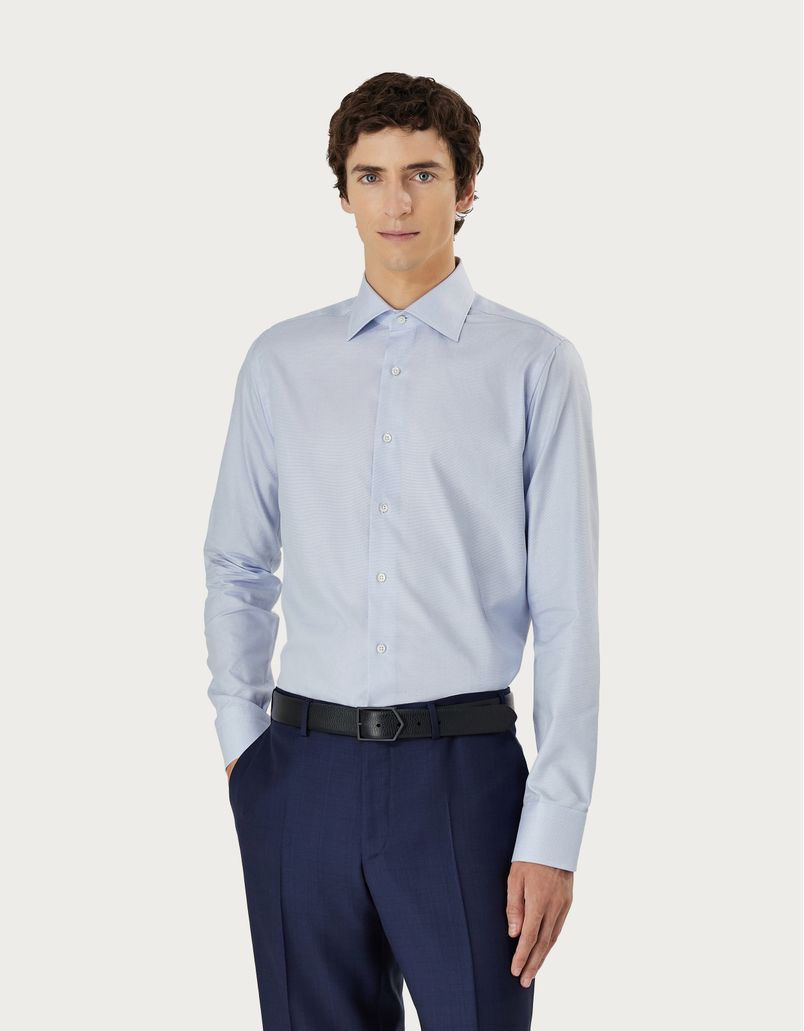 Regular-fit shirt in light blue cotton