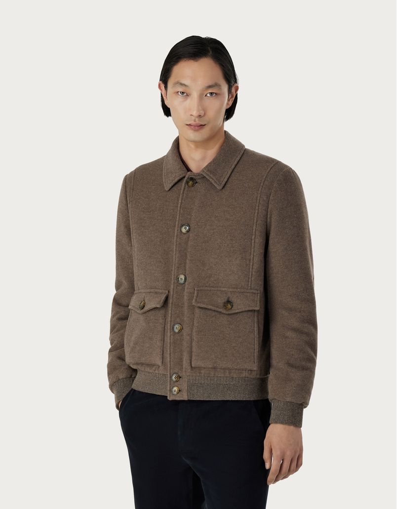 Brown wool and cashmere blend blouson