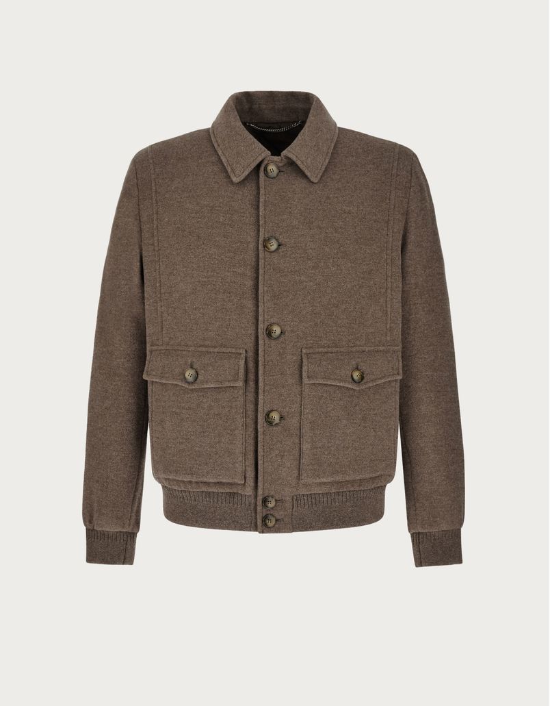 Brown wool and cashmere blend blouson