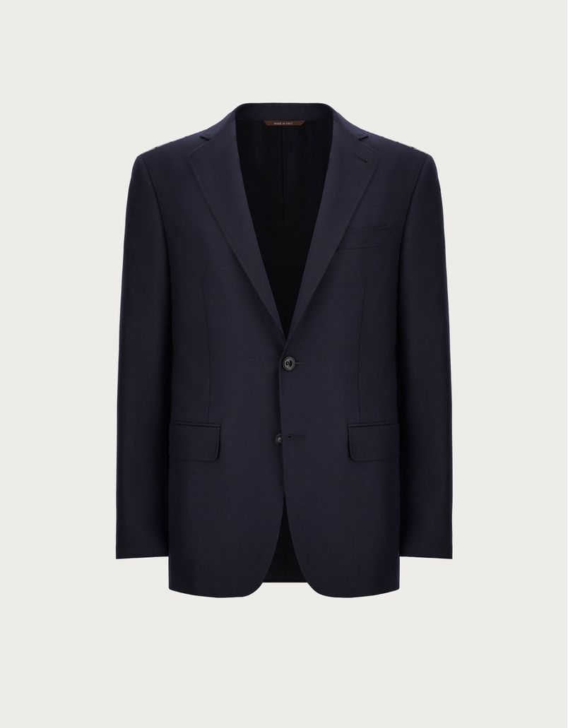 Kei blazer in navy blue stretch cashmere