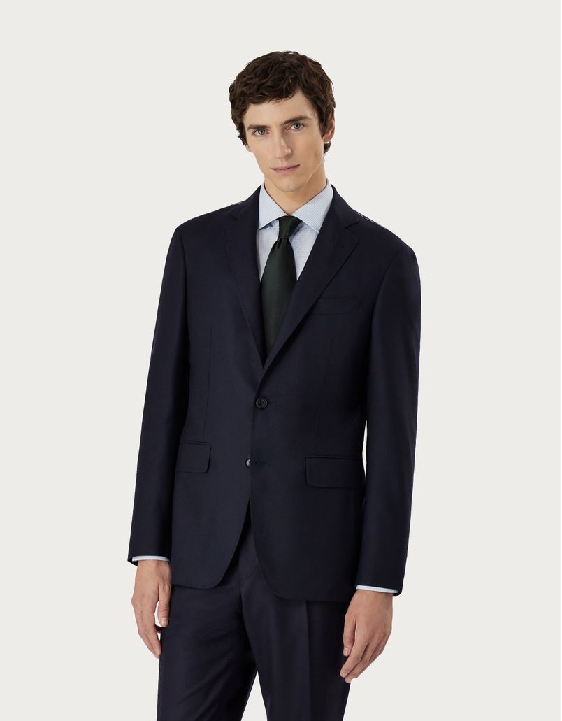 Kei blazer in navy blue stretch cashmere