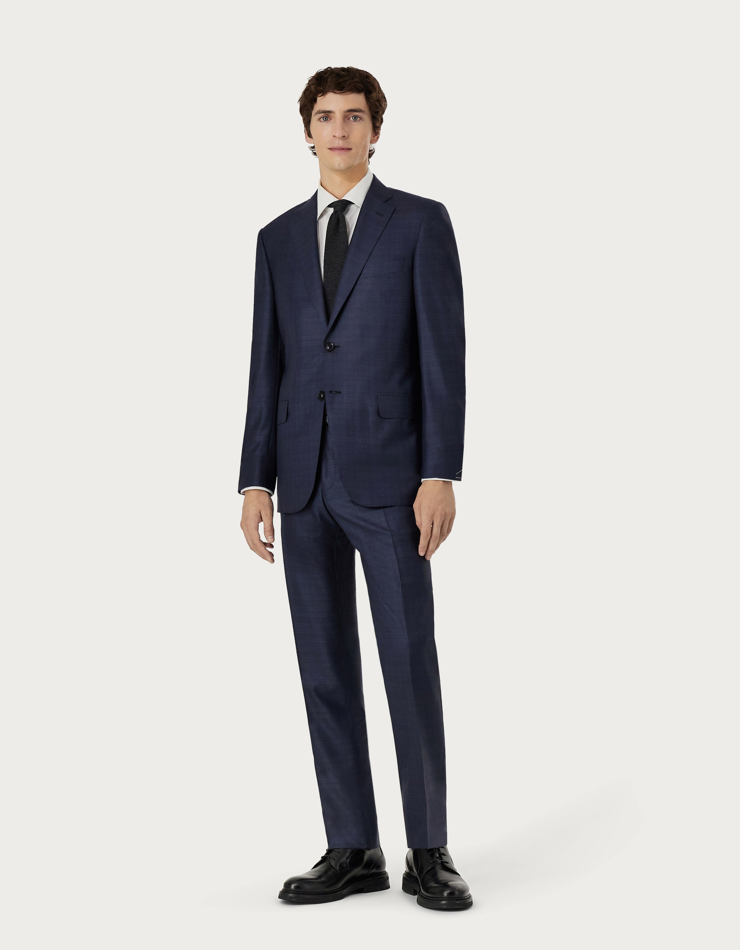 Men's Denim Blue Suit in Silk and Wool - Canali US
