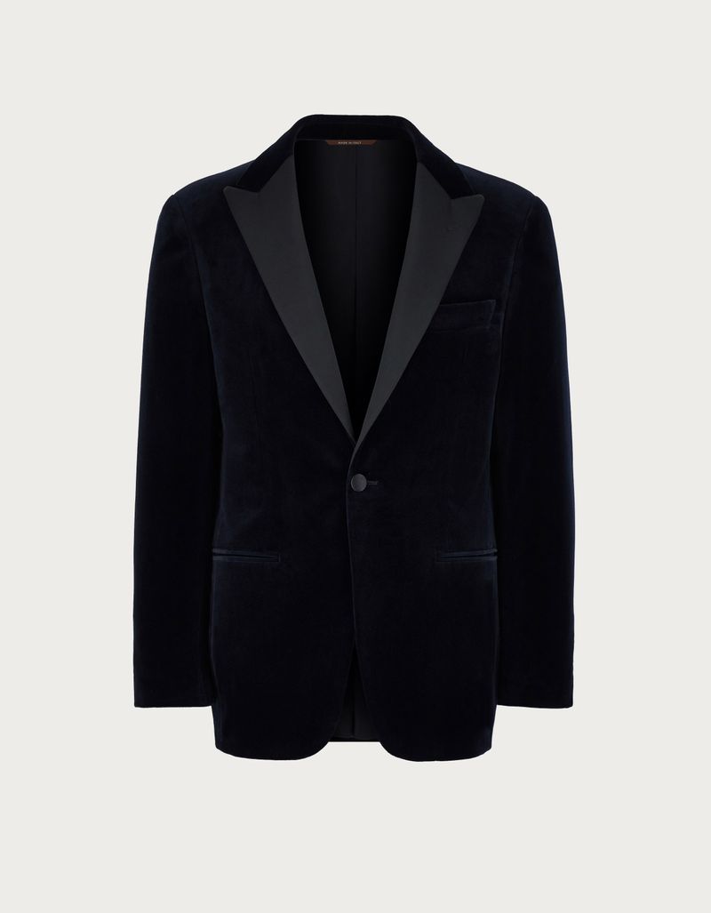 Navy blue velvet tuxedo blazer best sale