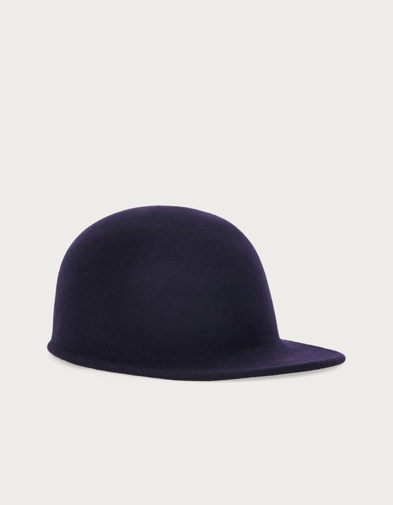 Thermoformed baseball cap in blue wool