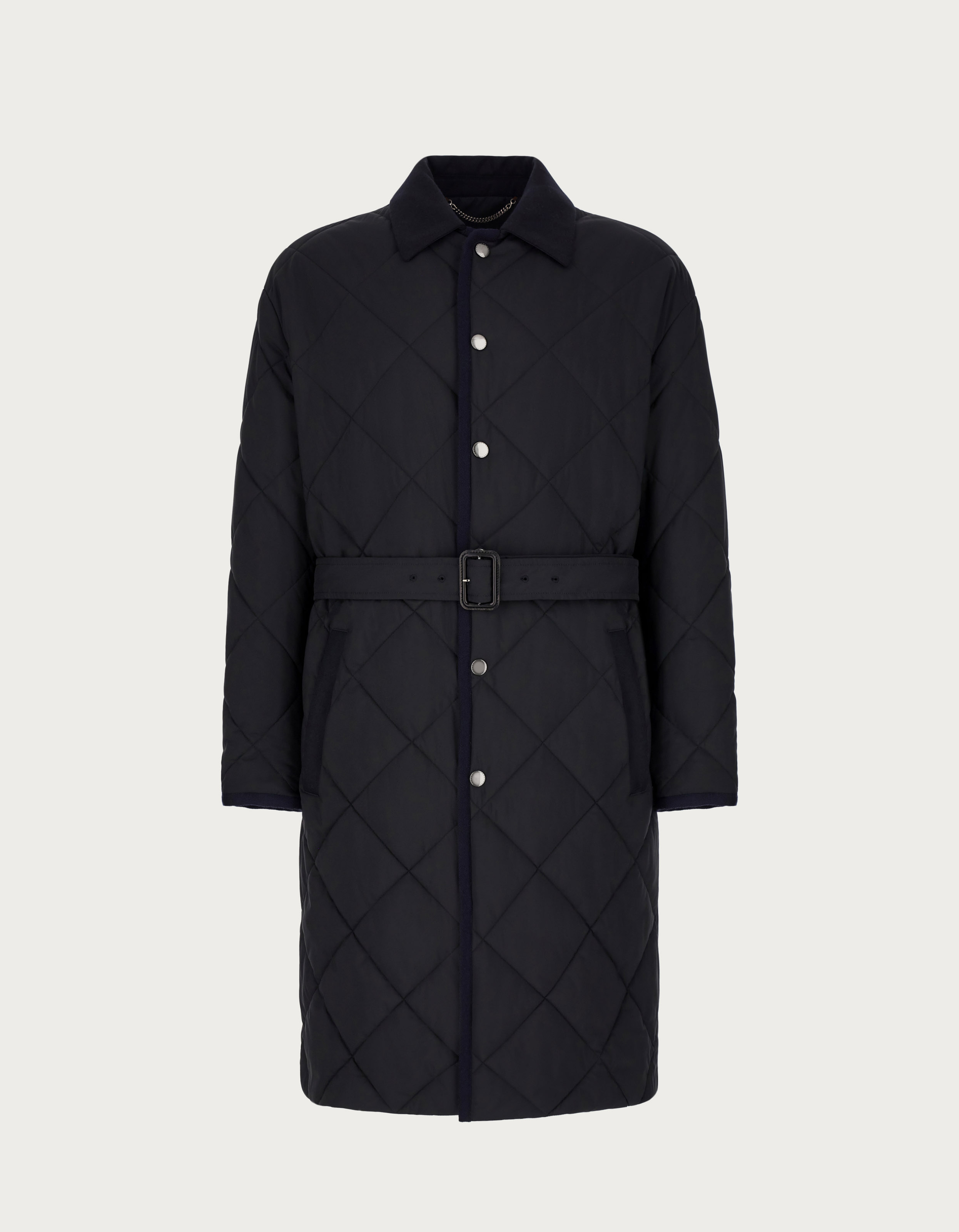 Relaxed fit car coat in blue waterproof technical fabric