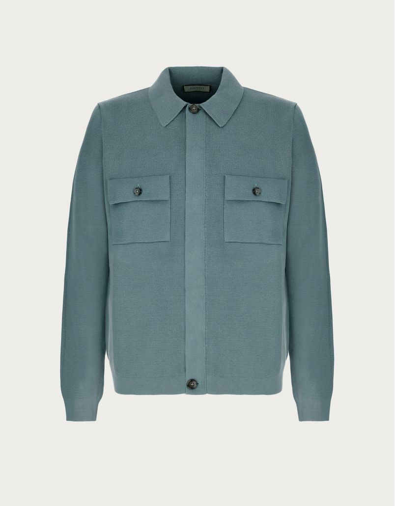 Overshirt in green cotton blend