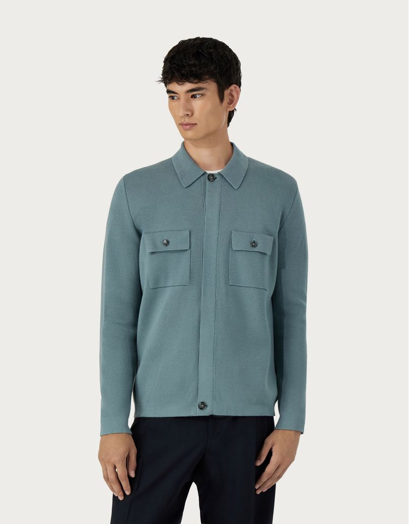 Overshirt in green cotton blend