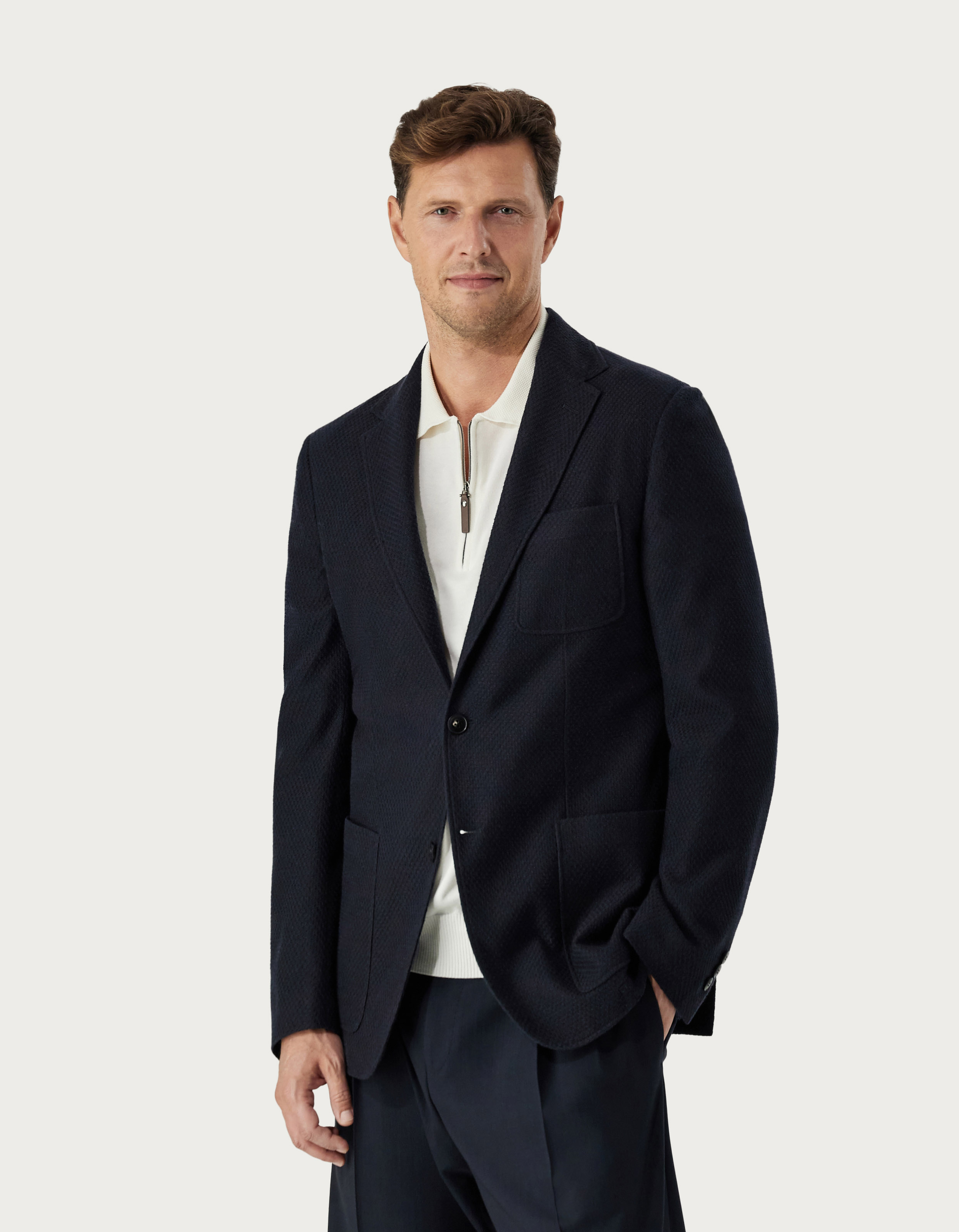 Men's cotton, cashmere and silk elegant blazer - Canali US