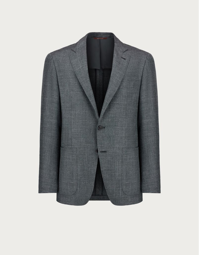 Grey Kei blazer in wool, silk and linen