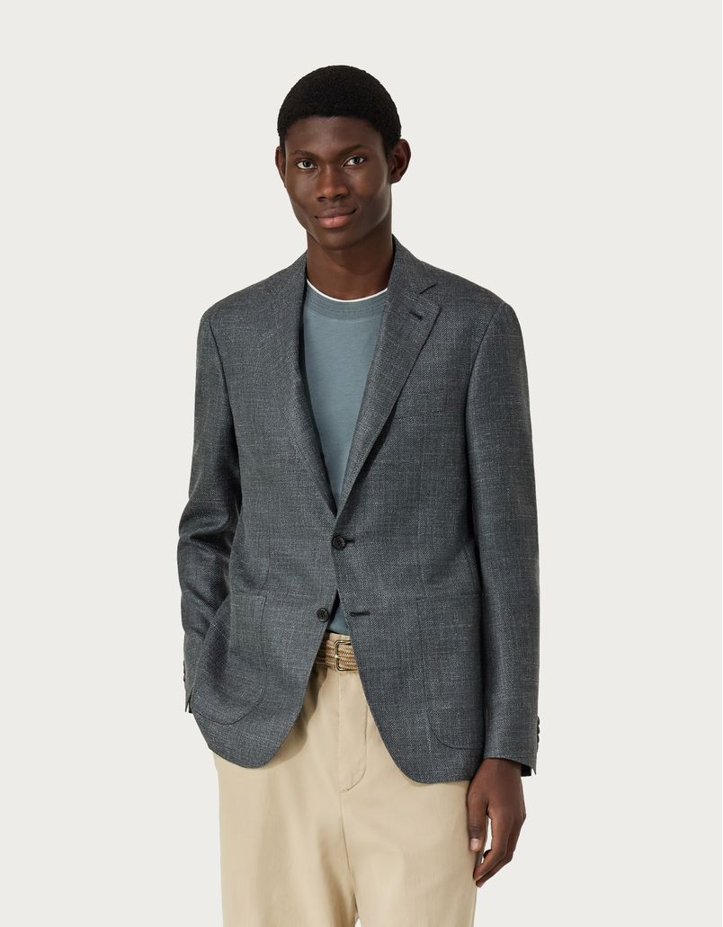 Grey Kei blazer in wool, silk and linen