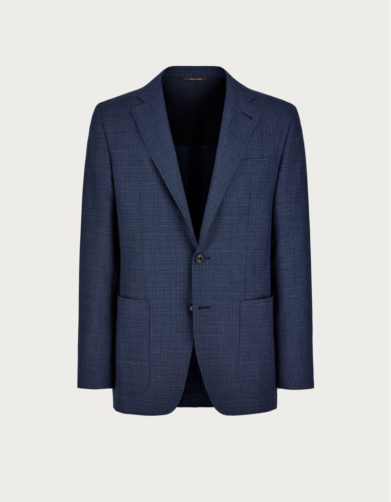 Blue Kei blazer in cashmere, wool and silk