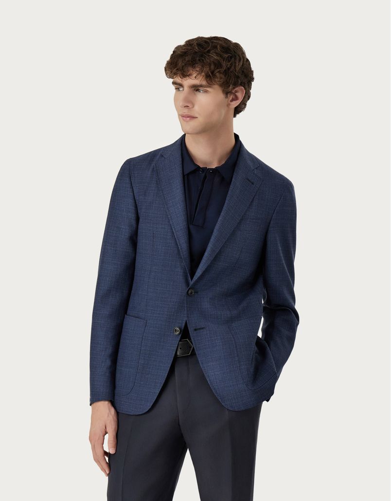 Blue Kei blazer in cashmere, wool and silk