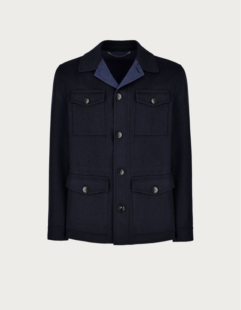 Safari jacket in blue Double wool